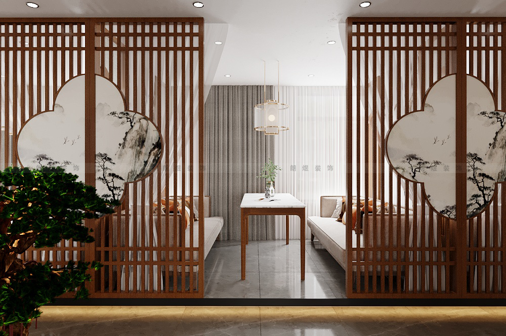 8002現代中式成都會所茶樓裝修效果圖
